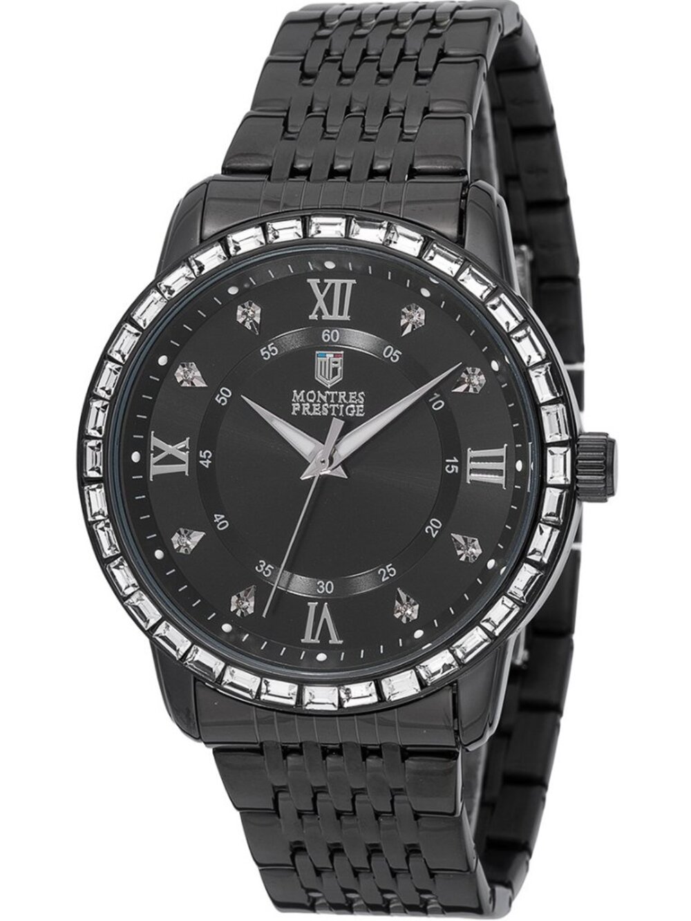 $99 Montres Prestige Vetriore X Invicta Black Iced Bezel Quartz Watch NIB
